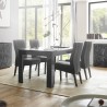 Moderne grijze eettafel hoogglans 180x90cm Uxor Prisma Kortingen