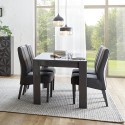 Moderne grijze eettafel hoogglans 180x90cm Uxor Prisma Voorraad
