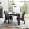 Moderne grijze eettafel hoogglans 180x90cm Uxor Prisma Voorraad