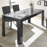 Moderne grijze eettafel hoogglans 180x90cm Uxor Prisma Aanbieding
