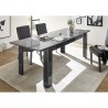 Moderne grijze eettafel hoogglans 180x90cm Uxor Prisma Keuze