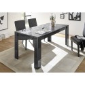 Moderne grijze eettafel hoogglans 180x90cm Uxor Prisma Model