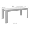 Moderne grijze eettafel hoogglans 180x90cm Uxor Prisma Afmetingen