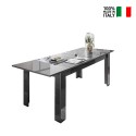 Uitbreidbare eettafel 90x137-185cm in glanzend grijs Plus Prisma Verkoop