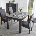 Uitbreidbare eettafel 90x137-185cm in glanzend grijs Plus Prisma Aanbieding