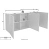 Witte glanzende dressoir Prisma Wh S met 3 deuren voor woonkamer of keuken Model