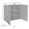 Moderne woonkamer dressoir 2-deurs hoogglans wit Prisma Tet Wh Model