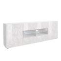 Moderne witte hoogglans dressoir met 2 deuren en 4 lades 241cm Prisma Wh L Aanbod