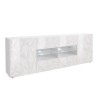 Moderne witte hoogglans dressoir met 2 deuren en 4 lades 241cm Prisma Wh L Aanbod