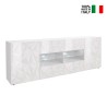 Moderne witte hoogglans dressoir met 2 deuren en 4 lades 241cm Prisma Wh L Verkoop