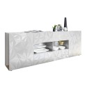 Moderne witte hoogglans dressoir met 2 deuren en 4 lades 241cm Prisma Wh L Korting