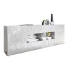 Moderne witte hoogglans dressoir met 2 deuren en 4 lades 241cm Prisma Wh L Korting