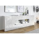 Moderne witte hoogglans dressoir met 2 deuren en 4 lades 241cm Prisma Wh L Catalogus