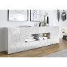 Moderne witte hoogglans dressoir met 2 deuren en 4 lades 241cm Prisma Wh L Catalogus