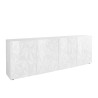 Moderne buffetkast 4 deuren hoogglans wit 241cm Prisma Wh XL Aanbod