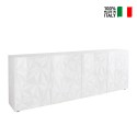 Moderne buffetkast 4 deuren hoogglans wit 241cm Prisma Wh XL Verkoop