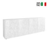 Moderne buffetkast 4 deuren hoogglans wit 241cm Prisma Wh XL Verkoop