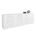 Moderne buffetkast 4 deuren hoogglans wit 241cm Prisma Wh XL Korting