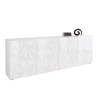 Moderne buffetkast 4 deuren hoogglans wit 241cm Prisma Wh XL Korting