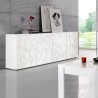 Moderne buffetkast 4 deuren hoogglans wit 241cm Prisma Wh XL Voorraad