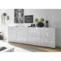 Moderne buffetkast 4 deuren hoogglans wit 241cm Prisma Wh XL Keuze