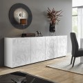Moderne buffetkast 4 deuren hoogglans wit 241cm Prisma Wh XL Aanbieding