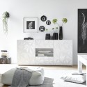Dressoir 2 deuren 2 laden 181cm modern hoogglans wit Prisma Wh M Aanbieding