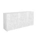 Witte glanzende dressoir Prisma Wh S met 3 deuren voor woonkamer of keuken Aanbod