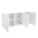 Witte glanzende dressoir Prisma Wh S met 3 deuren voor woonkamer of keuken Korting
