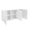 Witte glanzende dressoir Prisma Wh S met 3 deuren voor woonkamer of keuken Korting