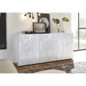 Witte glanzende dressoir Prisma Wh S met 3 deuren voor woonkamer of keuken Kortingen