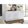 Witte glanzende dressoir Prisma Wh S met 3 deuren voor woonkamer of keuken Kortingen