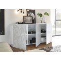 Witte glanzende dressoir Prisma Wh S met 3 deuren voor woonkamer of keuken Catalogus
