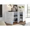 Witte glanzende dressoir Prisma Wh S met 3 deuren voor woonkamer of keuken Catalogus