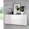 Witte glanzende dressoir Prisma Wh S met 3 deuren voor woonkamer of keuken Voorraad