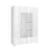 Moderne glanzend witte vitrinekast 2 glazen deuren woonkamer 121x166cm Ego Wh Aanbod
