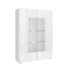 Moderne witte vitrinekast glanzend 2 glazen deuren voor woonkamer 121x166cm Ego Wh Aanbod