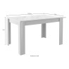 Uitschuifbare eettafel wit glans 90x137-185cm Most Prisma Model