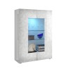 Moderne witte vitrinekast glanzend 2 glazen deuren voor woonkamer 121x166cm Ego Wh Korting