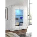 Moderne witte vitrinekast glanzend 2 glazen deuren voor woonkamer 121x166cm Ego Wh Catalogus