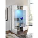 Moderne witte vitrinekast glanzend 2 glazen deuren voor woonkamer 121x166cm Ego Wh Voorraad