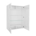 Moderne witte vitrinekast glanzend 2 glazen deuren voor woonkamer 121x166cm Ego Wh Kortingen