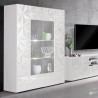 Moderne witte vitrinekast glanzend 2 glazen deuren voor woonkamer 121x166cm Ego Wh Keuze