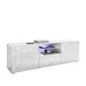 Moderne witte hoogglans TV-meubel met 2 deuren en 1 lade Alis Wh Prisma Aanbod