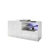 Witte glanzende tv-meubel met 1 deur en lade 121cm Petite Wh Prisma Aanbod