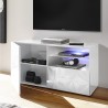 Witte glanzende tv-meubel met 1 deur en lade 121cm Petite Wh Prisma Korting