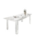 Uitschuifbare eettafel wit glans 90x137-185cm Most Prisma Aanbod