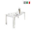 Moderne eettafel woonkamer 180x90cm hoogglans wit Athon Prisma Verkoop