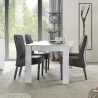 Moderne eettafel woonkamer 180x90cm hoogglans wit Athon Prisma Korting