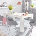 Moderne eettafel woonkamer 180x90cm hoogglans wit Athon Prisma Voorraad